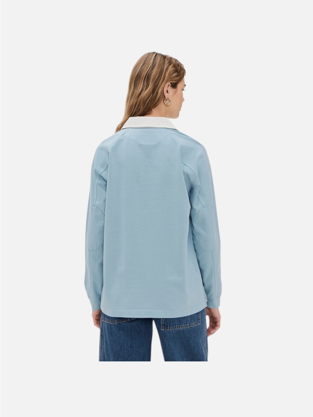CLARE V. Le Rugby Shirt in Dusty Blue - Picture 6 of 9